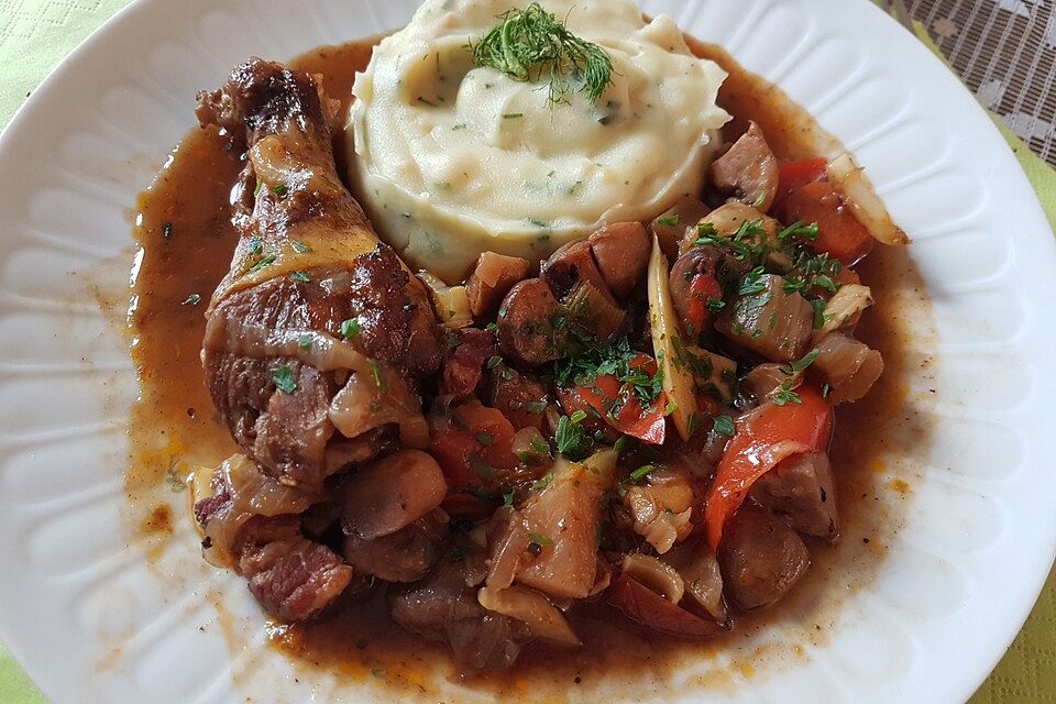 Coq au vin rouge à la maison