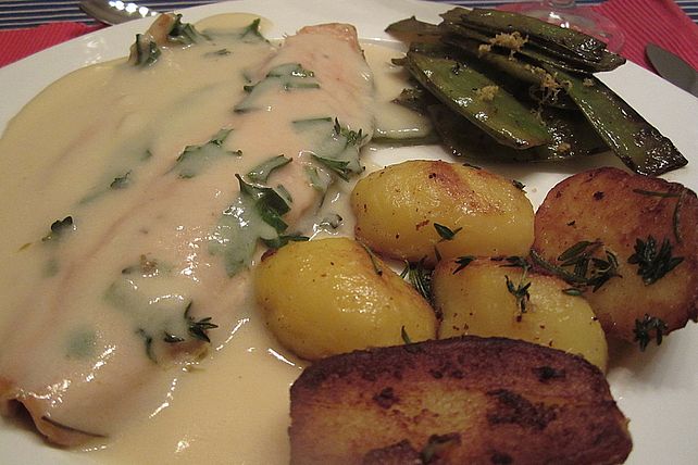 Bachsaibling mit einer Kräuter-Riesling-Sauce von Stutzer-PB| Chefkoch