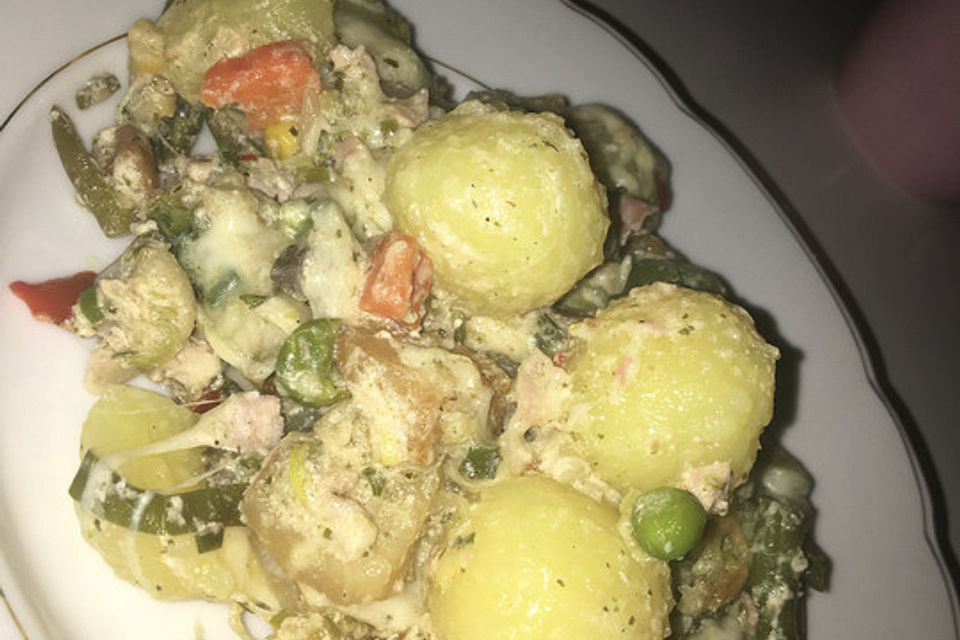 Mini-Knödel Auflauf mit Gemüse