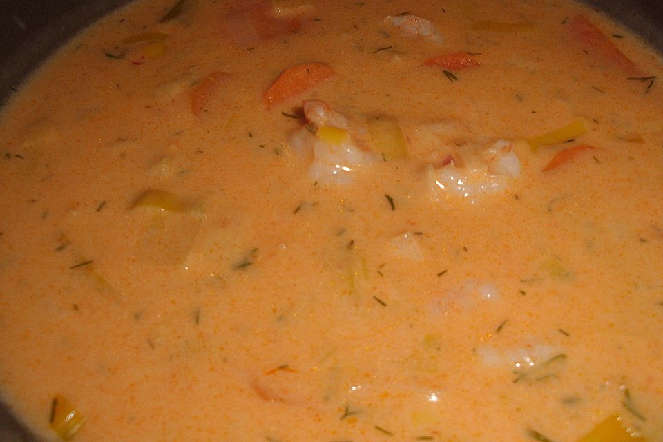 schnuckis Cremesuppe mit Garnelen