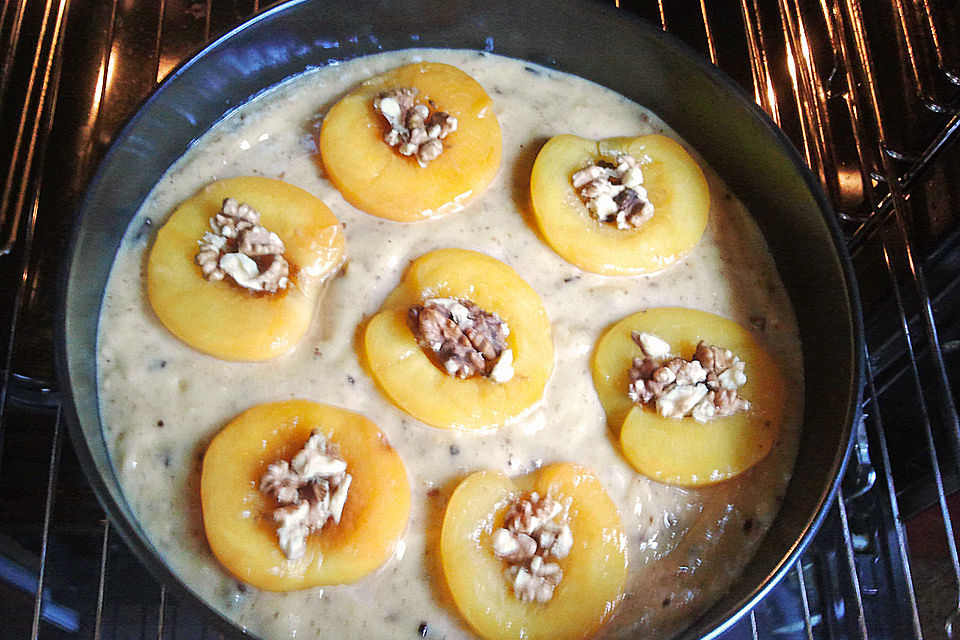 Aprikosenkuchen mit Walnüssen nach Iki