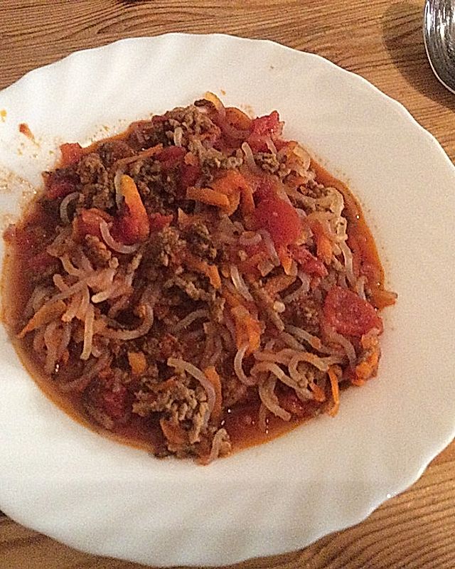 Lowcarb Spaghetti Bolognese mit Shiratakinudeln
