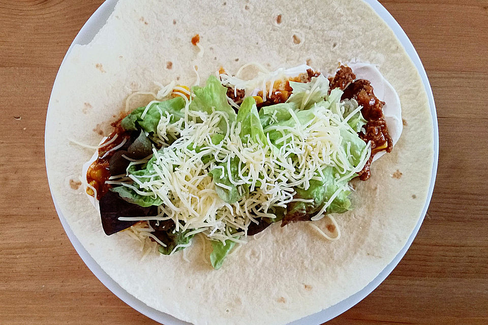 Tortilla Wraps mit Chili con Carne