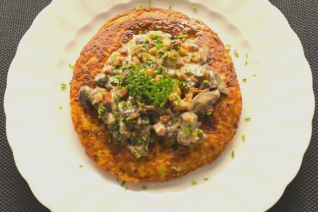 Kartoffelrösti mit Rahmchampignons von sissimuc| Chefkoch