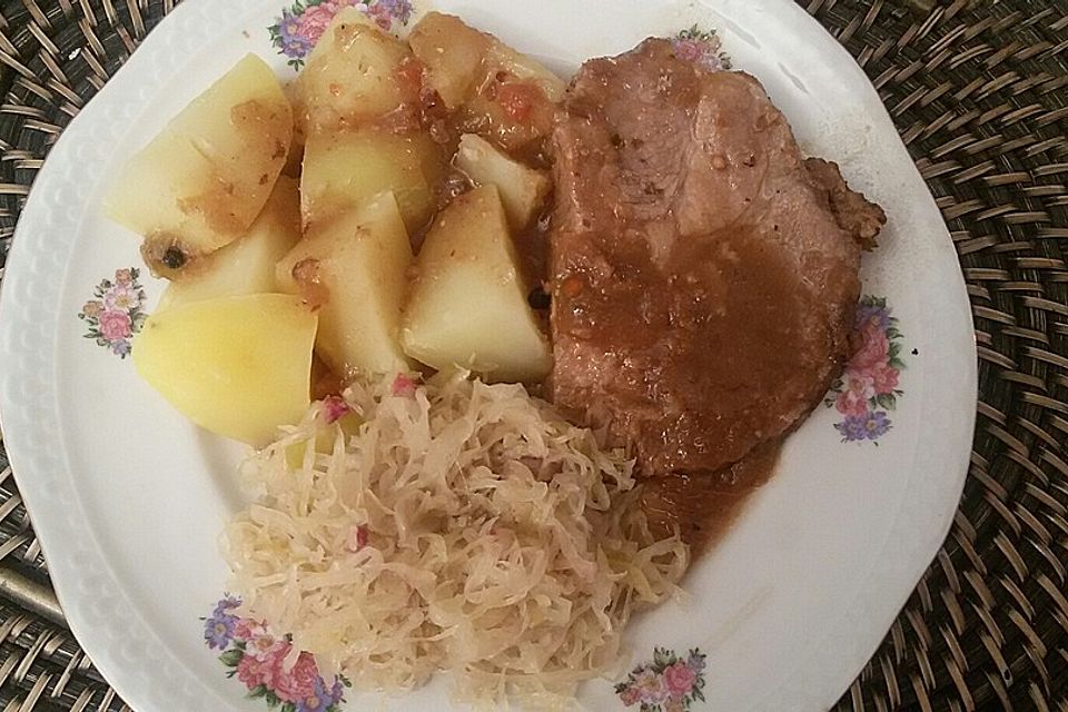 Heikes Schweinebraten in Malzbiersoße