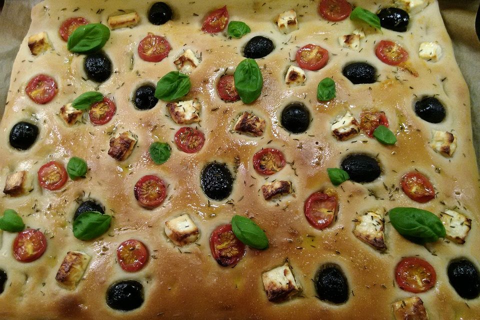 Selbstgemachtes Italienisches Focaccia Brot