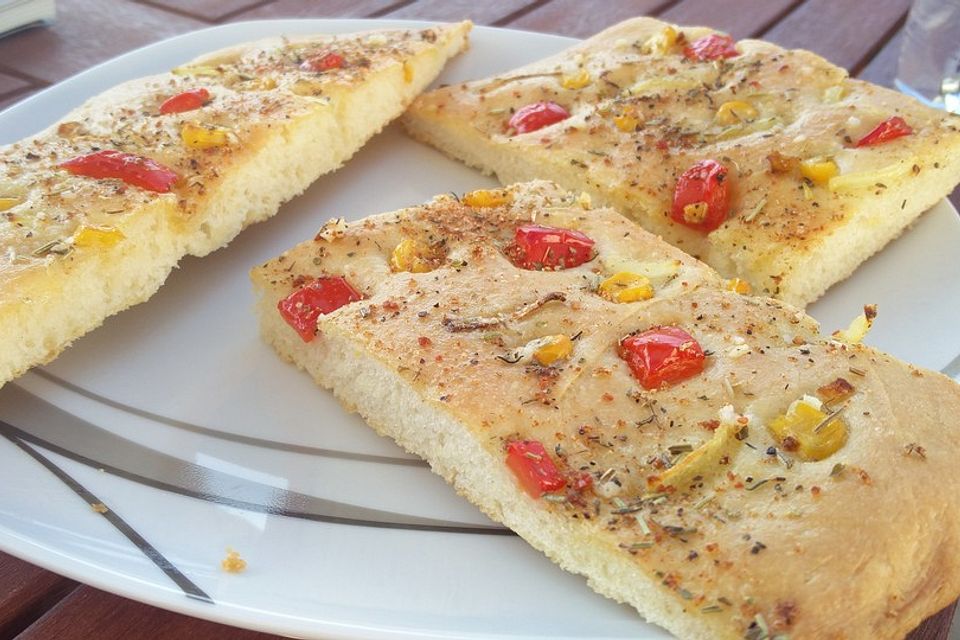 Selbstgemachtes Italienisches Focaccia Brot