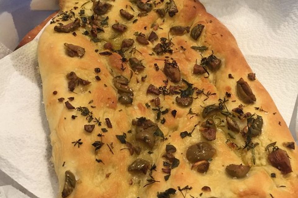 Selbstgemachtes Italienisches Focaccia Brot