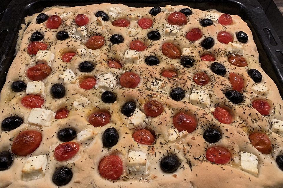 Selbstgemachtes Italienisches Focaccia Brot