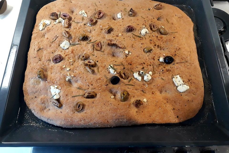 Selbstgemachtes Italienisches Focaccia Brot