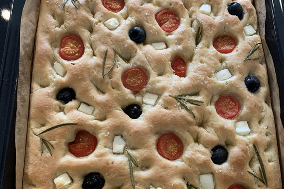 Selbstgemachtes Italienisches Focaccia Brot