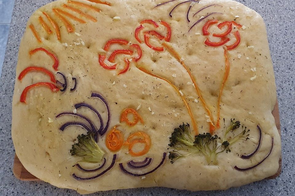 Selbstgemachtes Italienisches Focaccia Brot