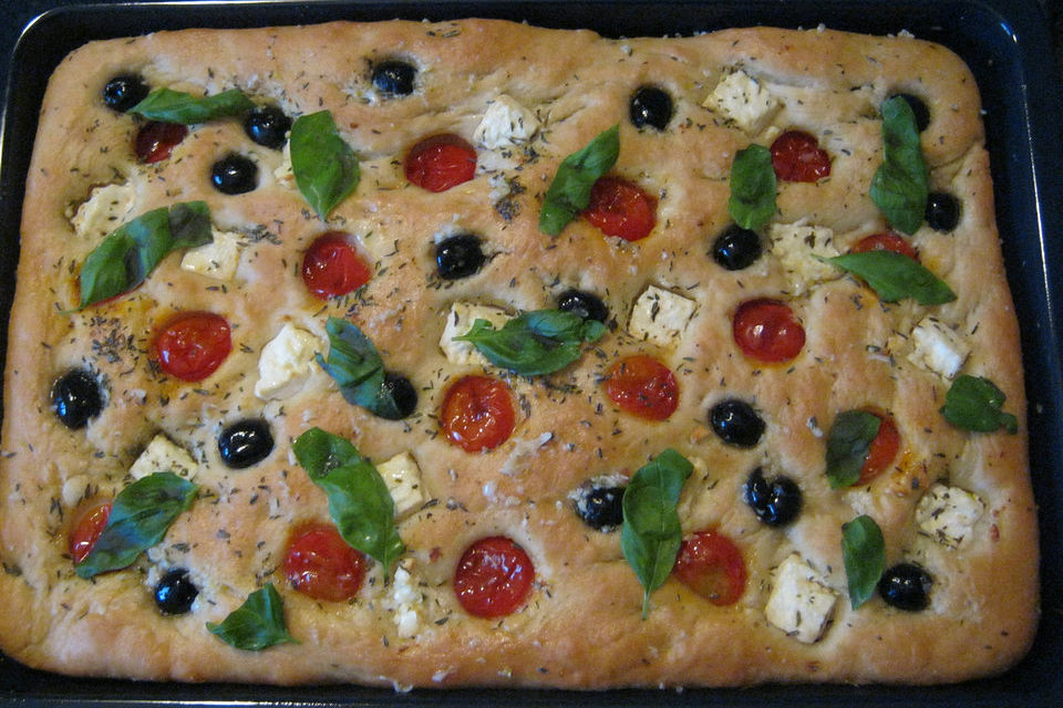 Selbstgemachtes Italienisches Focaccia Brot