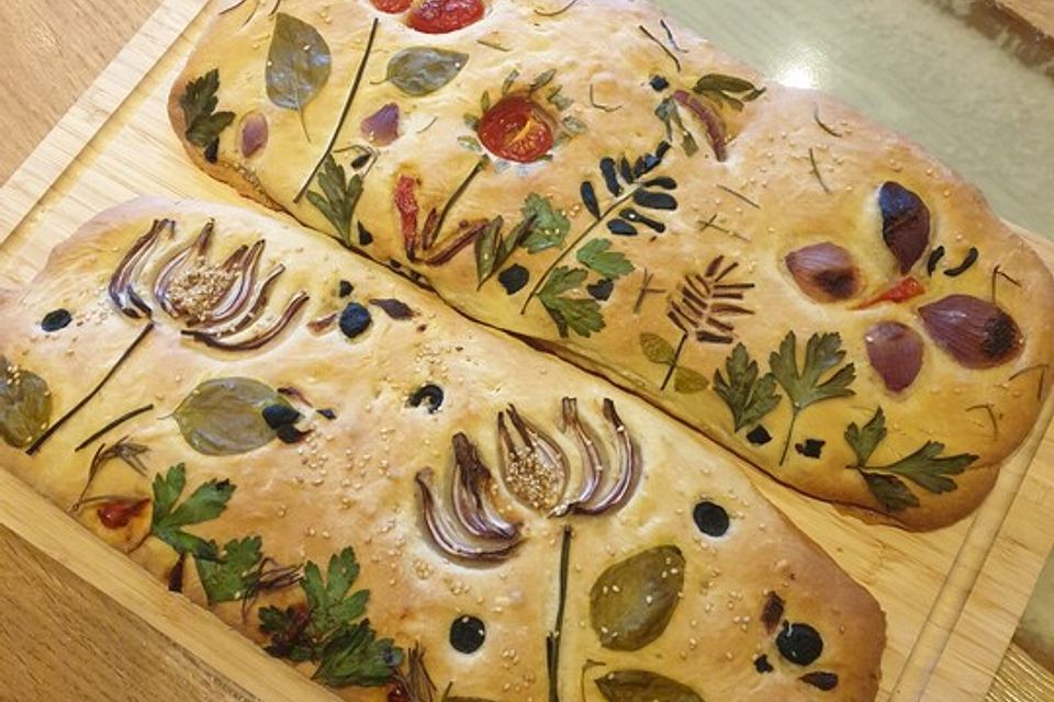 Selbstgemachtes Italienisches Focaccia Brot