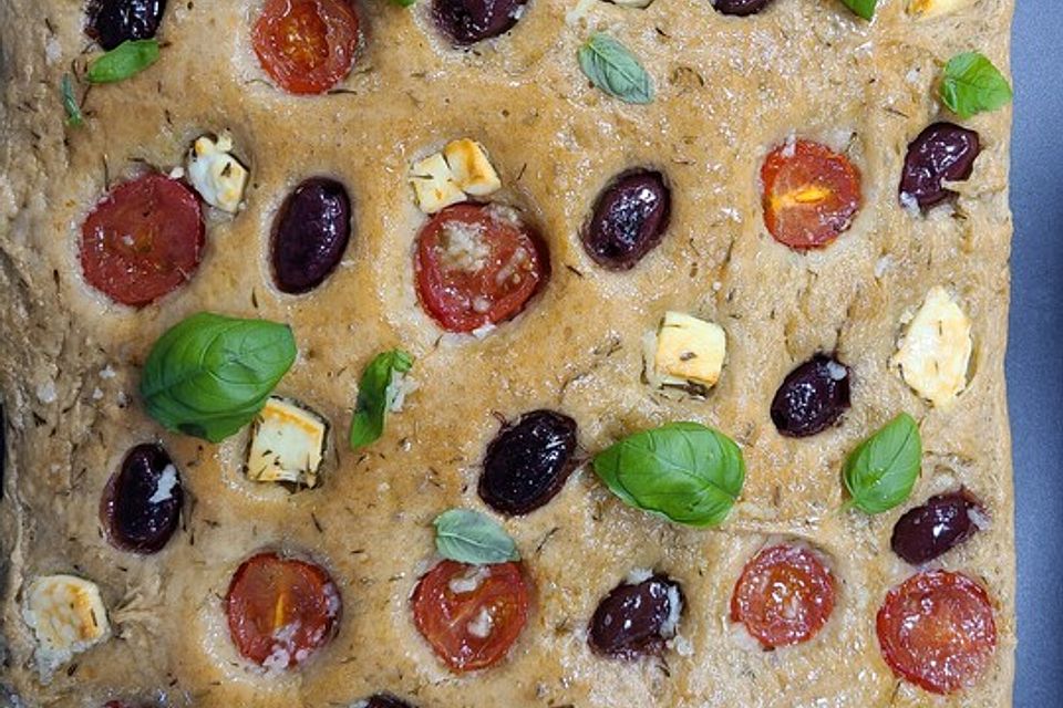 Selbstgemachtes Italienisches Focaccia Brot