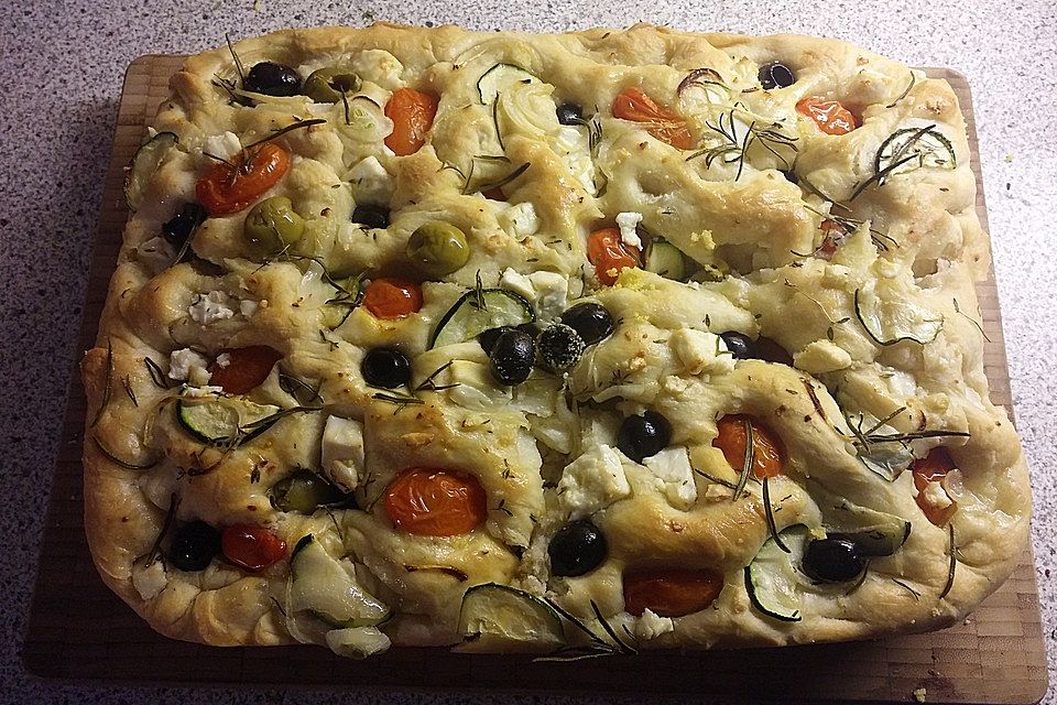 Selbstgemachtes Italienisches Focaccia Brot