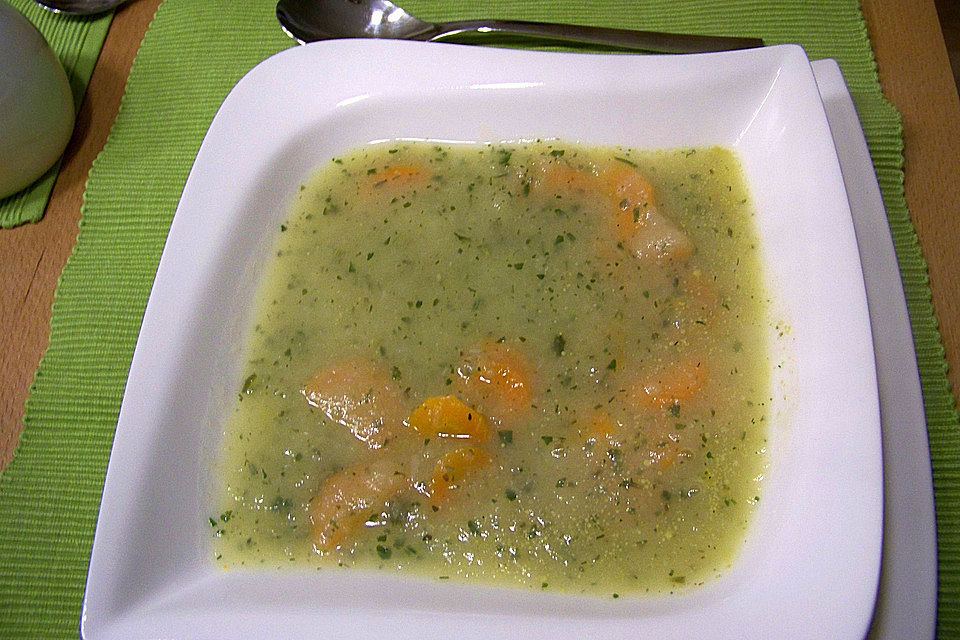 Kartoffel - Lauchcremesuppe mit Karotteneinlage