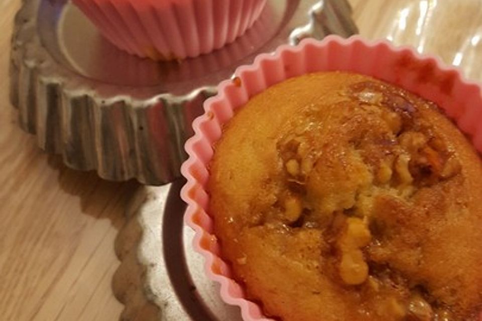 Bananenmuffins mit Walnuss - Topping