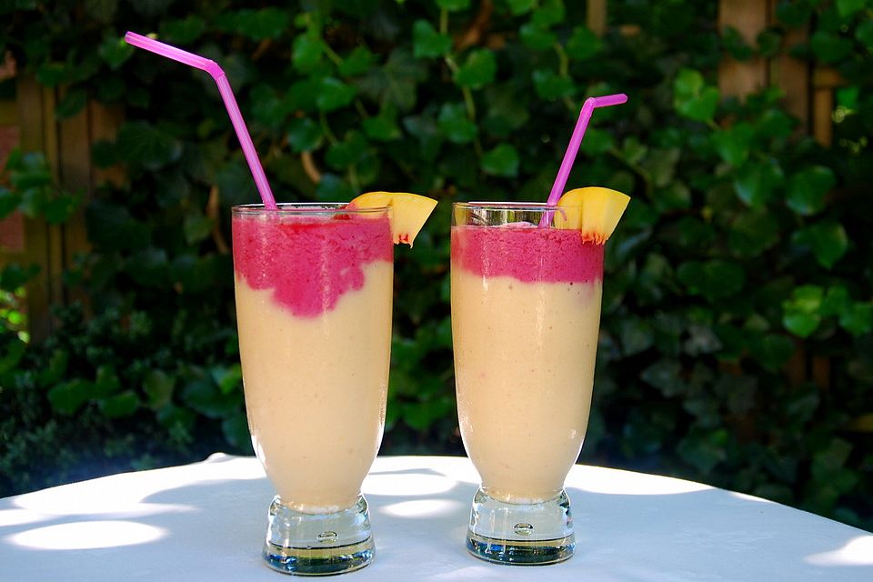 Frozen Pfirsich-Himbeer Smoothie