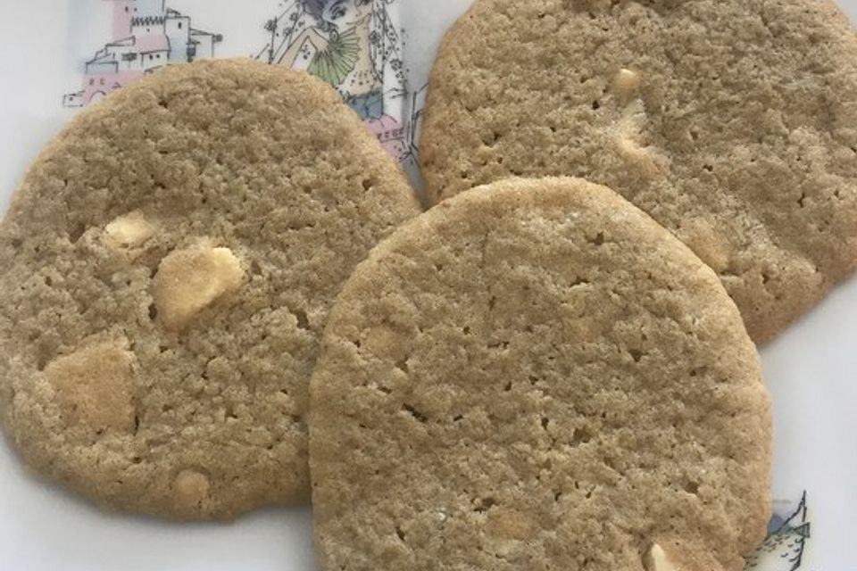 Matcha Cookies mit weißer Schokolade