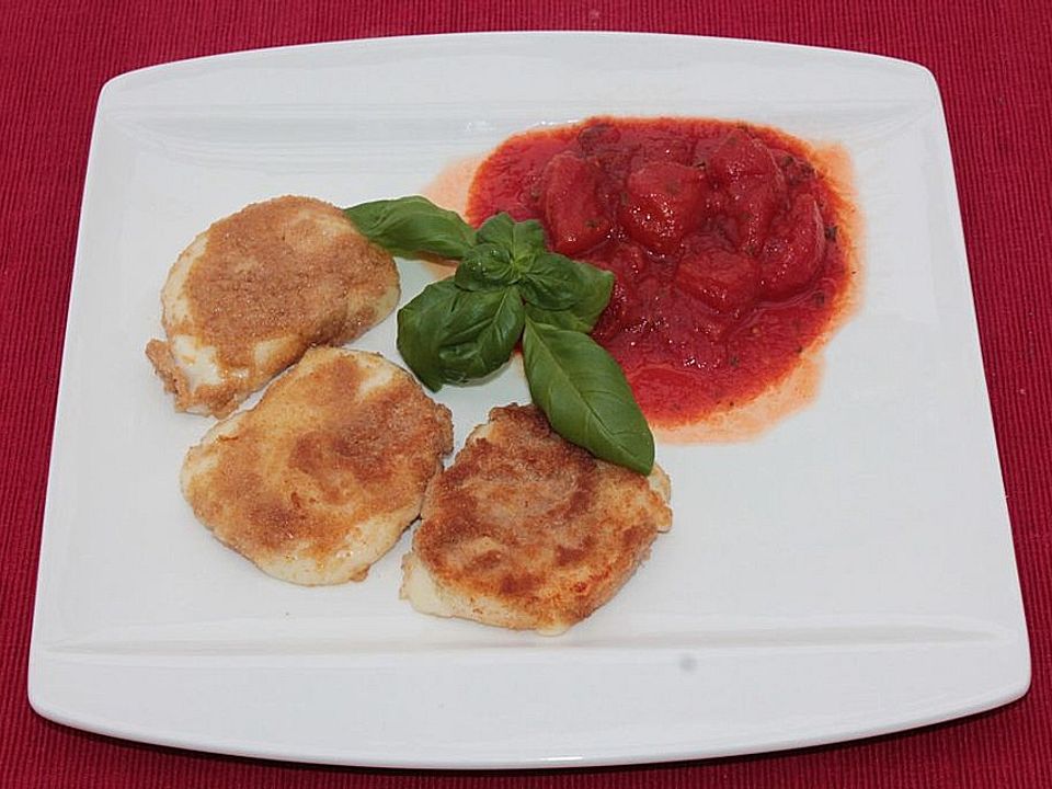 Gebratener Mozzarella auf stückiger Tomatensauce von patty89| Chefkoch