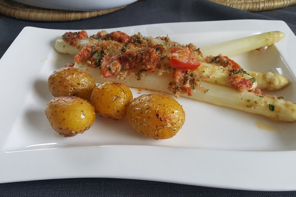 Spargel mit Parmesan-Kruste