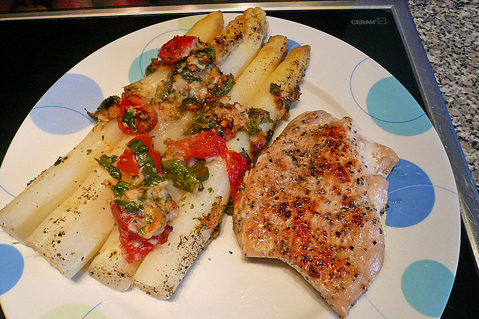 Spargel mit Parmesan-Kruste