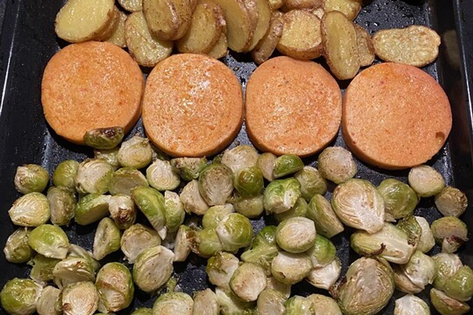 Rosenkohl aus dem Ofen mit Parmesan und Honig