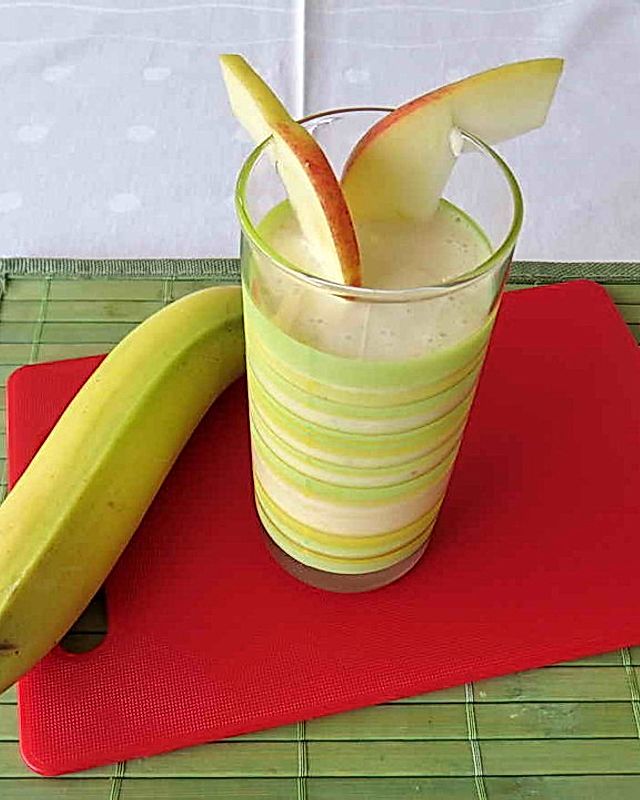 Banane-Apfel-Brottrunk-Milchshake