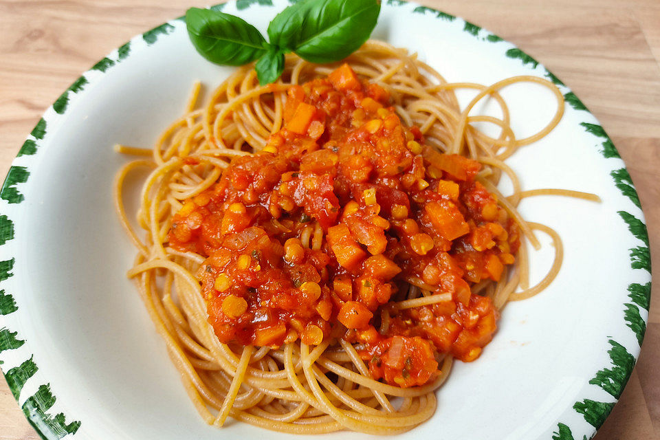 Vegetarische Linsen-Bolognese für Kinder