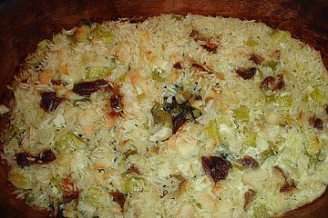 Reis mit Kürbis und Spinat aus dem Römertopf