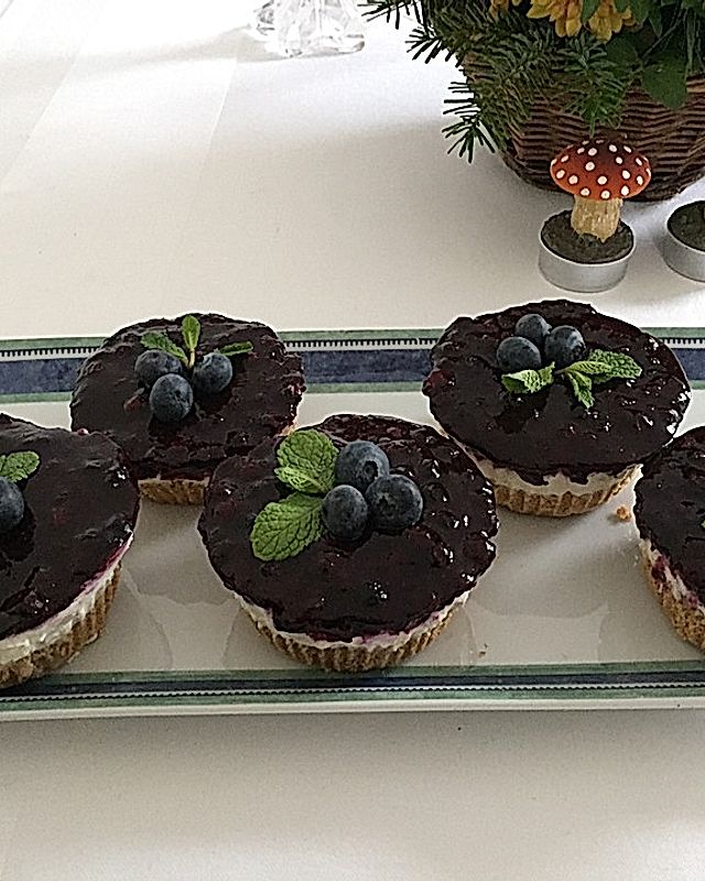 Mini Blueberry-Cheesecakes