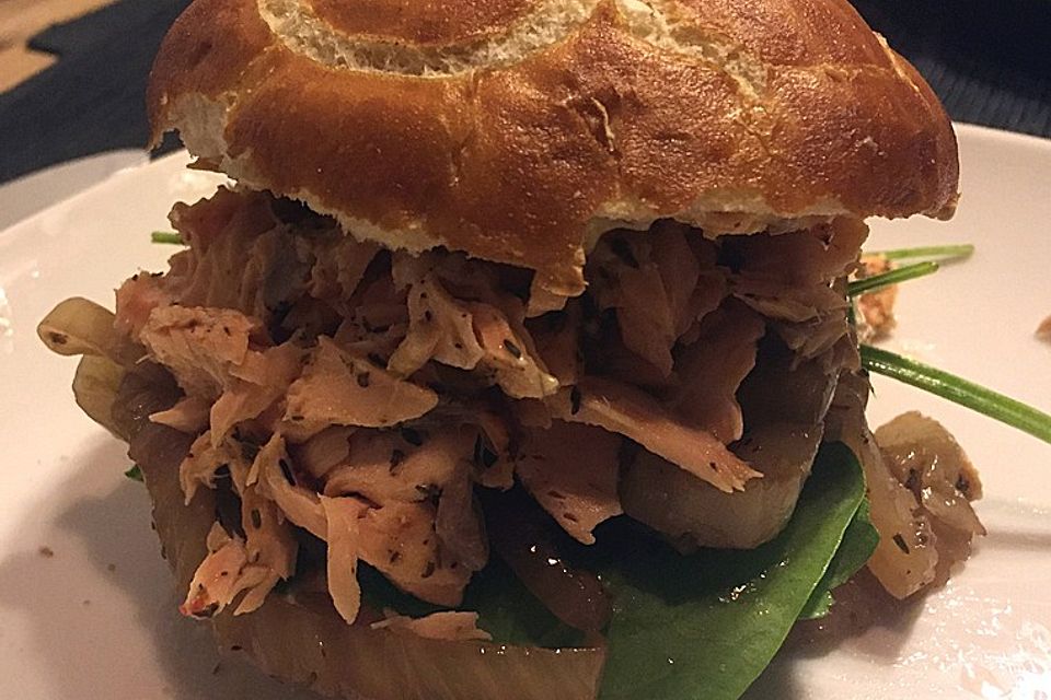 Pulled Salmon Burger