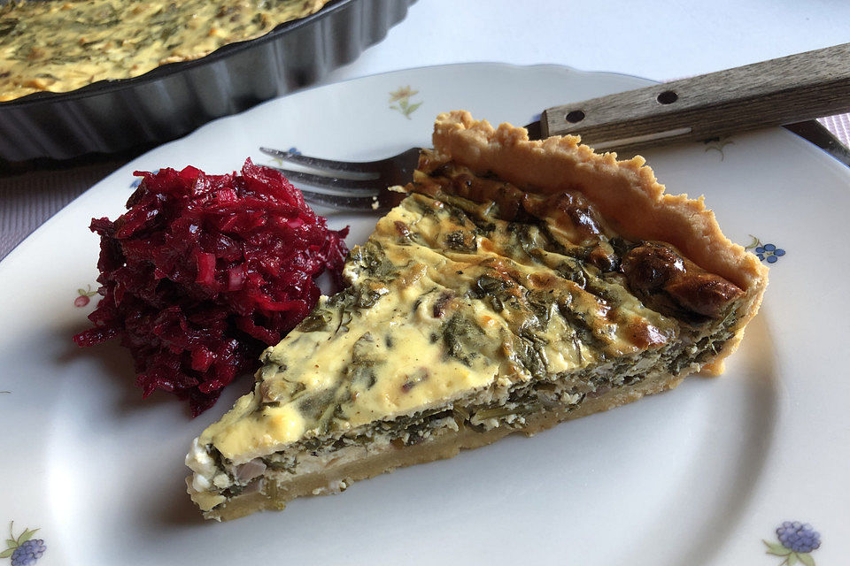 Quiche mit Spinat und Feta