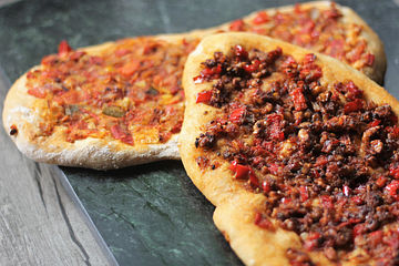 Vegane türkische Pizza - Sebzeli lahmacun