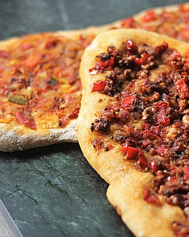Vegane türkische Pizza - Sebzeli lahmacun