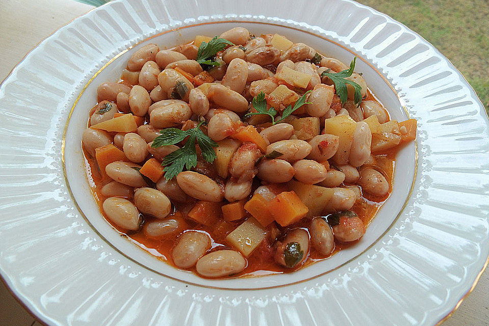 Frische Weiße Bohnen mit Olivenöl