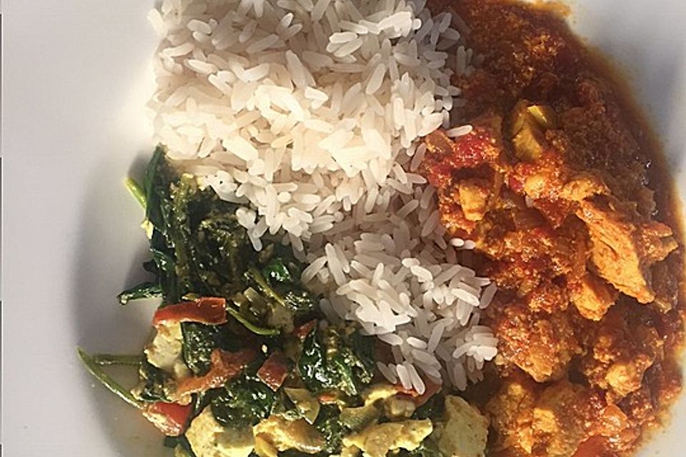 Indisches Butterhuhn mit Palak Paneer