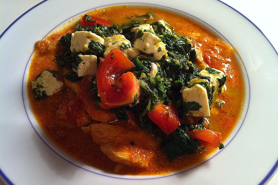 Indisches Butterhuhn mit Palak Paneer