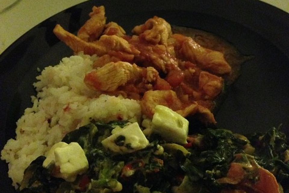 Indisches Butterhuhn mit Palak Paneer