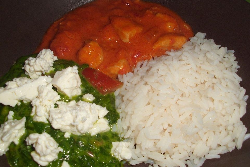 Indisches Butterhuhn mit Palak Paneer