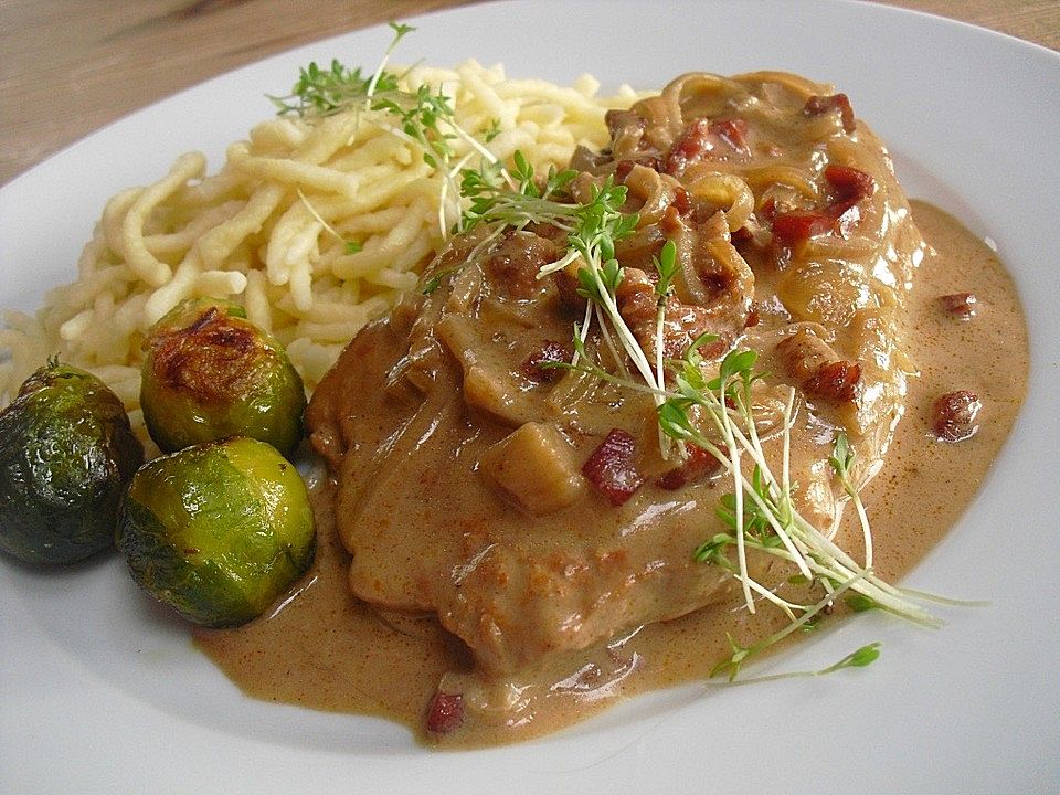 Zwiebel-Sahne-Schnitzel mit Balsamico von crazylady| Chefkoch