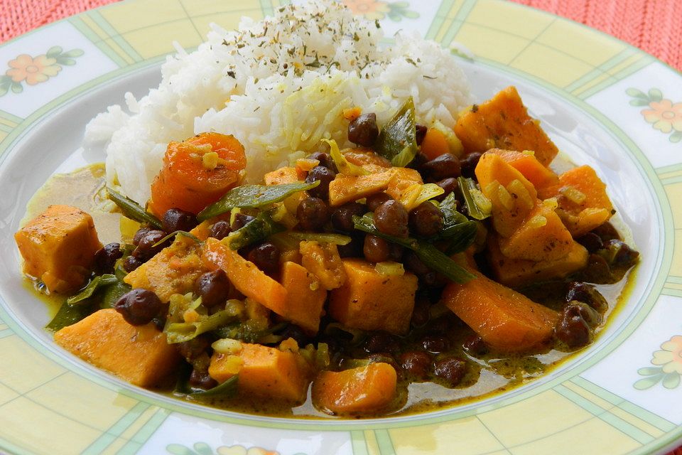 Süßkartoffel-Kichererbsen-Curry