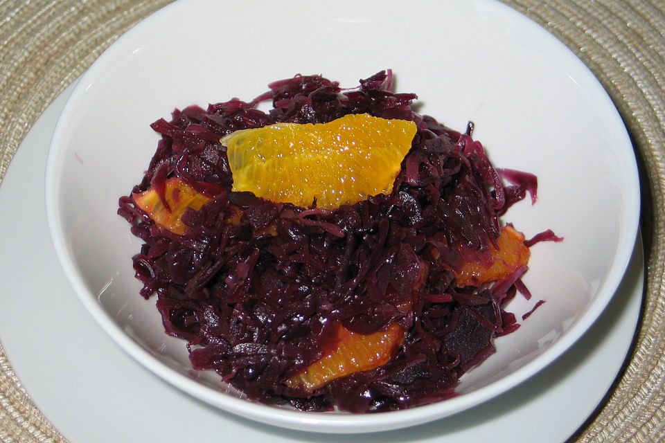 Honig-Orangen-Rotkohl