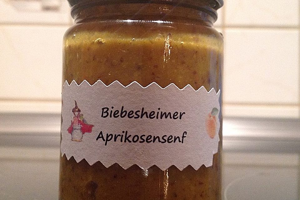 Aprikosensenf mit Honig und Apfelessig