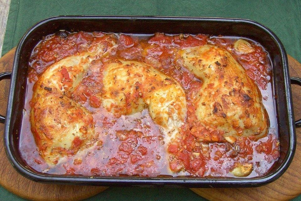 Hähnchenschenkel nach Jägerart - Pollo alla cacciatore