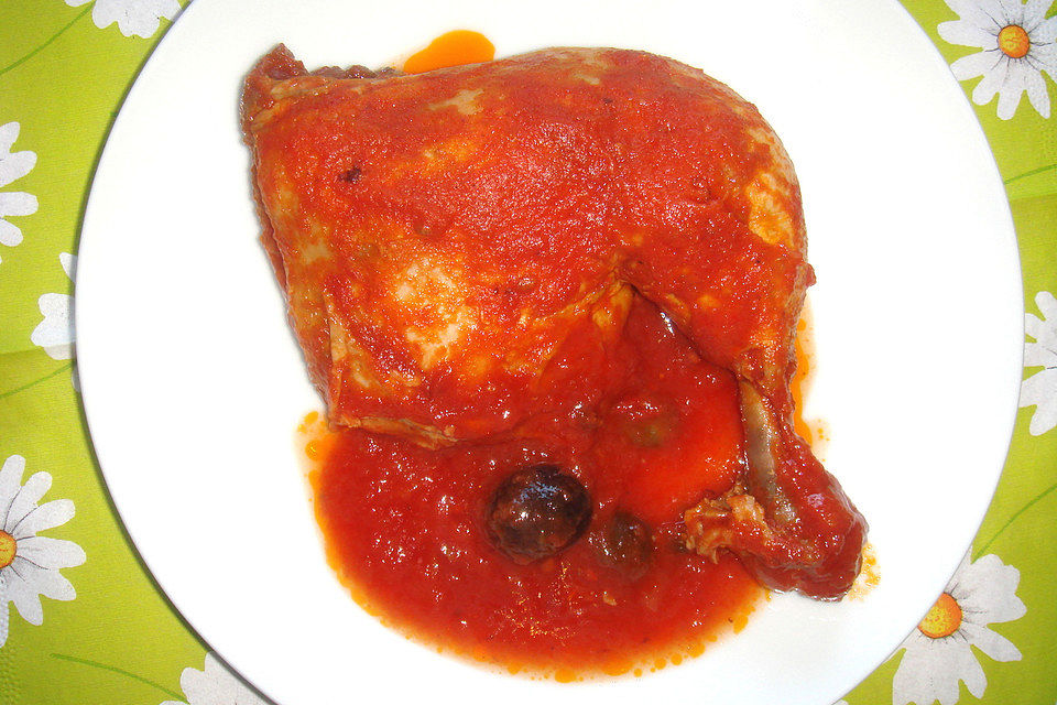 Hähnchenschenkel nach Jägerart - Pollo alla cacciatore