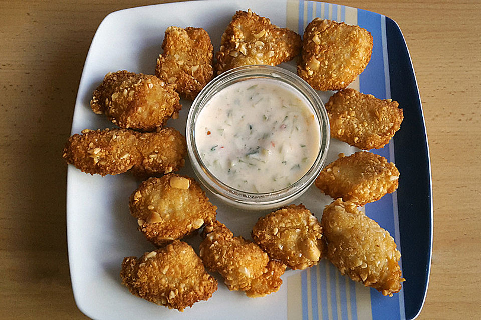 Peanut Chicken Nuggets mit Asia Dip