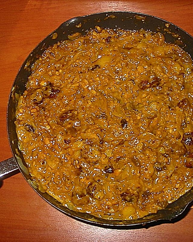 Lebergeschnetzeltes mit Curry und Erdnüssen