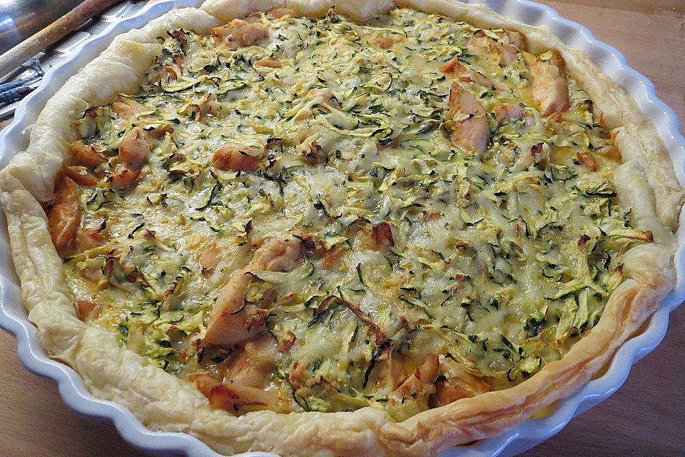 Zucchini-Hähnchen-Tarte